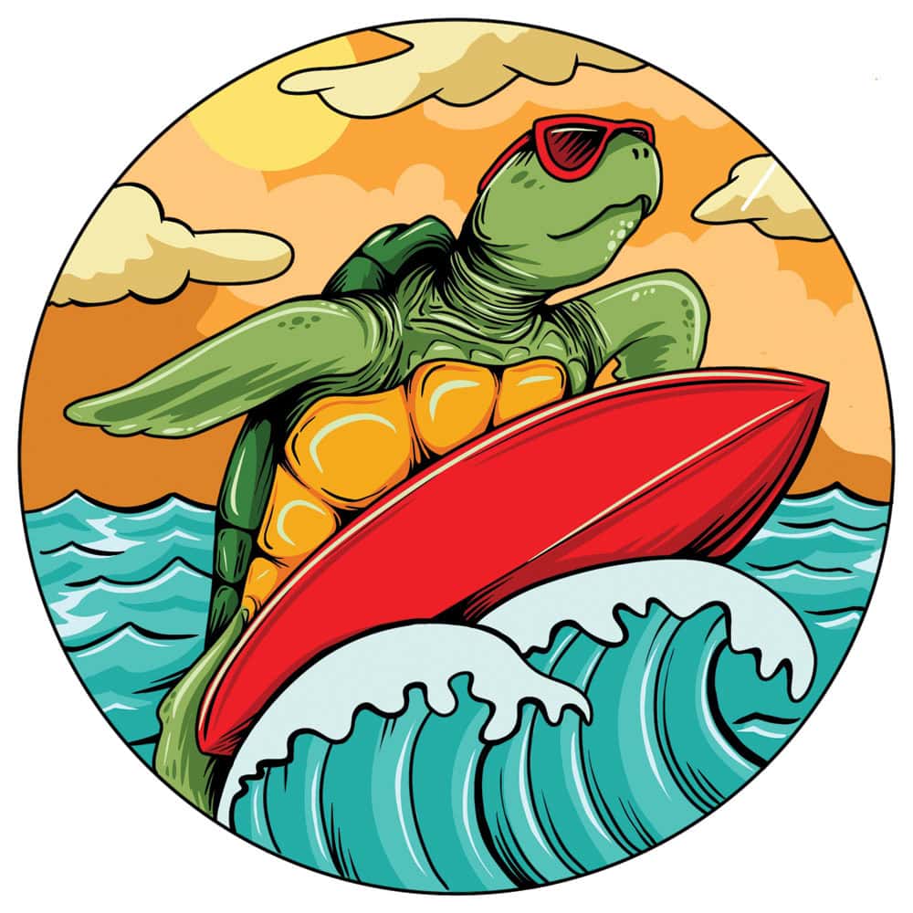 Illustration_Vector_Turtle_Surfing